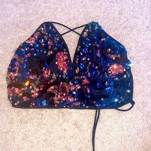 sequin crop top